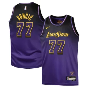 Carino Eccezionale Sofisticato Luka Dončić Los Angeles Lakers Nike City Edition Swingman Jersey 2024 Purple per i devoti sostenitori