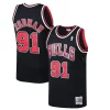 Bellissimo Dennis Rodman Chicago Bulls 1997/98 Hardwood Classics Swingman Jersey Black per i devoti sostenitori