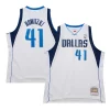 Cool Meraviglioso Splendido Dirk Nowitzki Dallas Mavericks 2010/11 Hardwood Classics Swingman Jersey White per i devoti sostenitori
