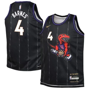 Prestigioso Robusto Attraente Scottie Barnes Toronto Raptors Nike Youth 2024/25 Swingman Player Jersey City Edition Black per i devoti sostenitori