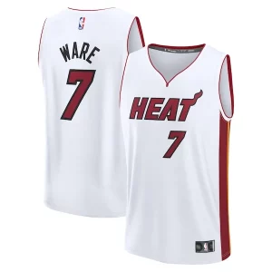 Classico Prestigioso Stupendo Kel'el Ware Miami Heat Fast Break Replica Player Jersey Association Edition White per i devoti sostenitori