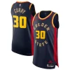 Meraviglioso Stephen Curry Golden State Warriors Nike 2024/25 Authentic Player Jersey City Edition Navy per i devoti sostenitori