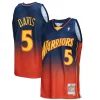 Meraviglioso Delizioso Baron Davis Golden State Warriors 2006/07 Hardwood Classics Fadeaway Swingman Player Jersey Navy/Orange per i devoti sostenitori