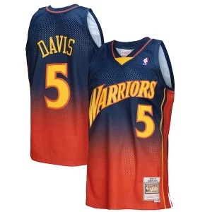 Meraviglioso Delizioso Baron Davis Golden State Warriors 2006/07 Hardwood Classics Fadeaway Swingman Player Jersey Navy/Orange per i devoti sostenitori