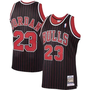 Duraturo Comodo Michael Jordan Chicago Bulls 1995/96 Hardwood Classics Authentic Jersey Black/Scarlet/White per i devoti sostenitori