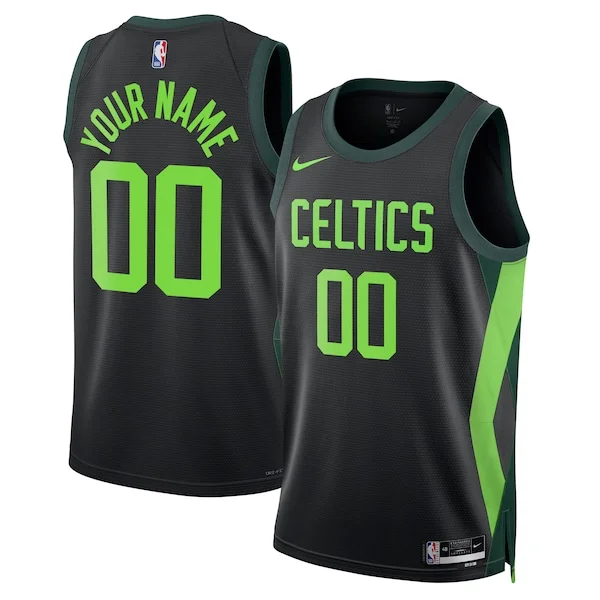 Meraviglioso Boston Celtics Nike Unisex 2024/25 Custom Swingman Jersey City Edition Black per i devoti sostenitori