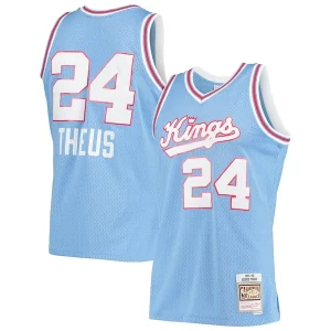 Robusto Magnifico Reggie Theus Sacramento Kings 1985/86 Hardwood Classics Swingman Jersey Light Blue per i devoti sostenitori