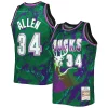 Robusto Ray Allen Milwaukee Bucks 1996/97 Hardwood Classics Marble Swingman Jersey Green per i devoti sostenitori