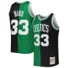 Classico Larry Bird Boston Celtics Hardwood Classics 1985/86 Split Swingman Jersey Black/Kelly Green per i devoti sostenitori