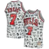 Splendido Delizioso Fantastico Toni Kukoc Chicago Bulls 1997/98 Hardwood Classics Doodle Swingman Jersey White per i devoti sostenitori