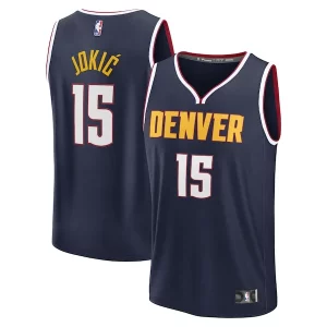 Moderno Nikola Jokic Denver Nuggets Youth Fast Break Replica Player Jersey Icon Edition Navy per i devoti sostenitori