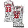 Attraente Classico Scottie Pippen Chicago Bulls Women's 1997 Doodle Swingman Jersey White per i devoti sostenitori