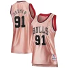 Eccezionale Dennis Rodman Chicago Bulls Women's 75th Anniversary Rose Gold 1997 Swingman Jersey Pink per i devoti sostenitori