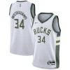 Comodo Meraviglioso Giannis Antetokounmpo Milwaukee Bucks Nike Youth Swingman Jersey Association Edition White per i devoti sostenitori