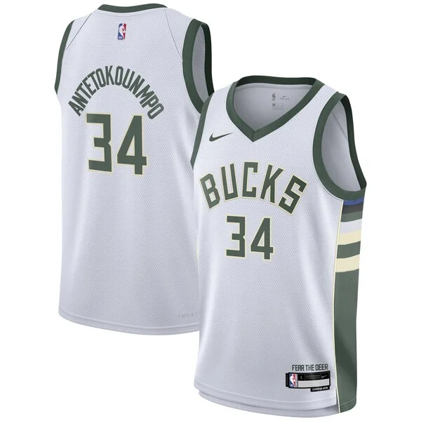Comodo Meraviglioso Giannis Antetokounmpo Milwaukee Bucks Nike Youth Swingman Jersey Association Edition White per i devoti sostenitori