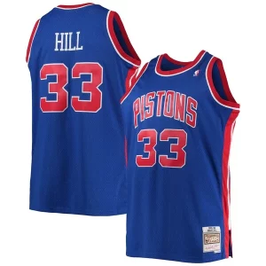 Incantevole Grant Hill Detroit Pistons 1995/96 Big & Tall Hardwood Classics Swingman Jersey Blue per i devoti sostenitori