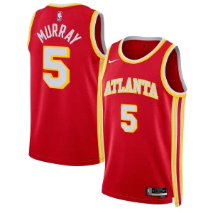 Versatile Comodo Trendy Dejounte Murray Atlanta Hawks Nike Unisex Swingman Jersey Association Edition Red per i devoti sostenitori