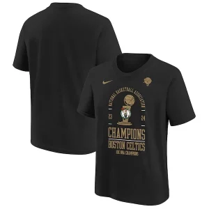 Fantastico Bellissimo Boston Celtics Nike Youth 18 Time NBA Finals Champions Locker Room T Shirt Black per i devoti sostenitori