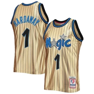 Elegante Penny Hardaway Orlando Magic 75th Anniversary 1993/94 Hardwood Classics Swingman Jersey Gold per i devoti sostenitori