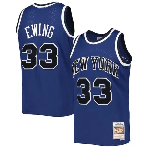 Robusto Fantastico Patrick Ewing New York Knicks 1997/98 Hardwood Classics Off Court Swingman Jersey Blue per i devoti sostenitori