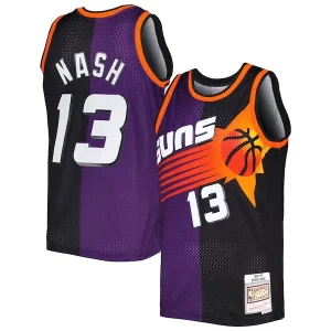 Attraente Comodo Steve Nash Phoenix Suns Hardwood Classics 1996/97 Split Swingman Jersey Purple/Black per i devoti sostenitori