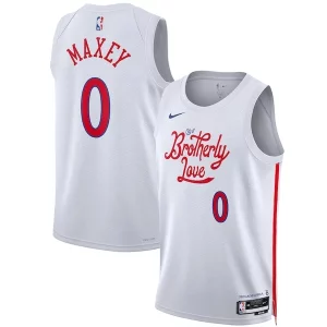 Comodo Robusto Eccezionale Tyrese Maxey Philadelphia 76ers Nike Unisex 2022/23 Swingman Jersey City Edition White per i devoti sostenitori