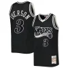 Magnifico Allen Iverson Philadelphia 76ers Hardwood Classics Off Court Swingman Jersey Black per i devoti sostenitori