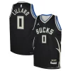 Pratico Comodo Raffinato Damian Lillard Milwaukee Bucks Jordan Brand Youth Swingman Jersey Statement Edition Black per i devoti sostenitori