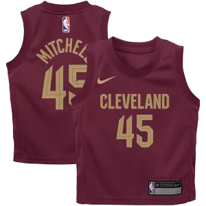 Duraturo Donovan Mitchell Cleveland Cavaliers Nike Toddler Swingman Player Jersey Icon Edition Wine per i devoti sostenitori