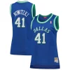 Bellissimo Ottimo Moderno Dirk Nowitzki Dallas Mavericks Women's Hardwood Classics Swingman Jersey Blue per i devoti sostenitori