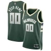 Magnifico Moderno Milwaukee Bucks Nike 2021/22 Diamond Swingman Custom Jersey Icon Edition Hunter Green per i devoti sostenitori