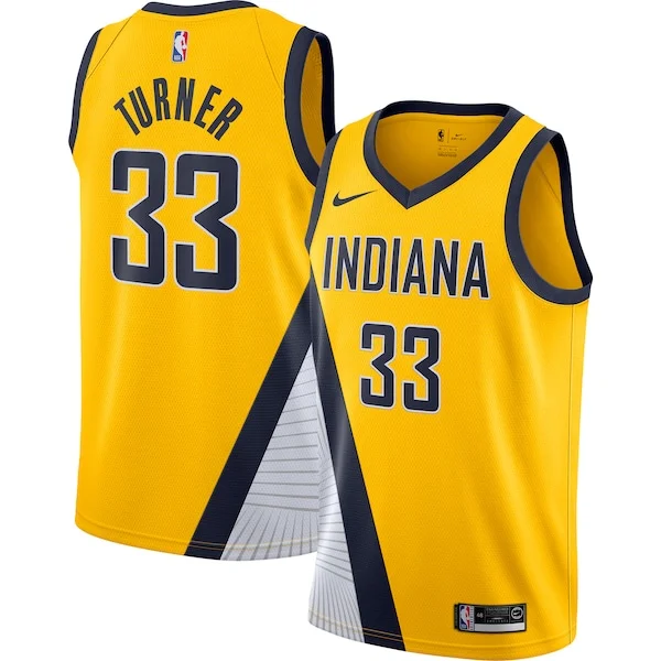 Pratico Fascinante Incantevole Myles Turner Indiana Pacers Nike Swingman Jersey Gold Statement Edition per i devoti sostenitori