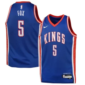 Fantastico Meraviglioso Splendido De'Aaron Fox Sacramento Kings Nike Youth 2024/25 Swingman Player Jersey City Edition Blue per i devoti sostenitori