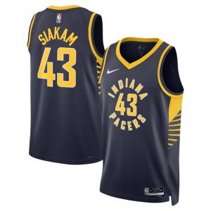 Elegante Versatile Accattivante Pascal Siakam Indiana Pacers Nike Unisex Swingman Jersey Icon Edition Navy per i devoti sostenitori