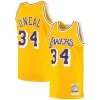 Duraturo Shaquille O'Neal Los Angeles Lakers 1996/97 Hardwood Classics Authentic Jersey Gold per i devoti sostenitori