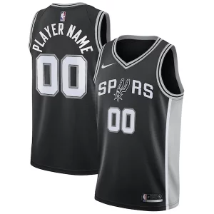 Fascinante Accattivante Lussuoso San Antonio Spurs Nike Swingman Custom Jersey Black Icon Edition per i devoti sostenitori