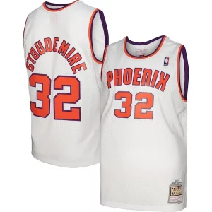 Trendy Resistente Gorgeous Amar'e Stoudemire Phoenix Suns 2001/02 Hardwood Classics Swingman Jersey White/Purple per i devoti sostenitori