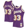 Gorgeous Elegante Bellissimo Kareem Abdul Jabbar Los Angeles Lakers 1996 97 Hardwood Classics NBA 75th Anniversary Diamond Swingman Jersey Purple per i devoti sostenitori