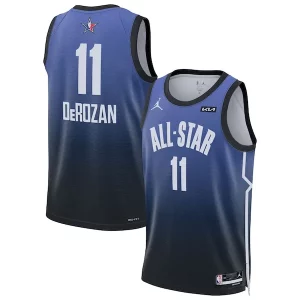 Comodo Attraente DeMar DeRozan Jordan Brand 2023 NBA All Star Game Swingman Jersey Blue per i devoti sostenitori