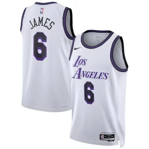 Attraente Stupendo Meraviglioso LeBron James Los Angeles Lakers Nike Unisex 2022/23 Swingman Jersey City Edition White per i devoti sostenitori