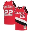 Versatile Clyde Drexler Portland Trail Blazers 1983/84 Hardwood Classics Swingman Jersey Red per i devoti sostenitori