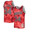 Magnifico Hakeem Olajuwon Houston Rockets 1993/94 Galaxy Swingman Jersey Red per i devoti sostenitori