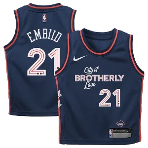 Carino Comodo Joel Embiid Philadelphia 76ers Nike Preschool Swingman Replica Jersey City Edition Navy per i devoti sostenitori