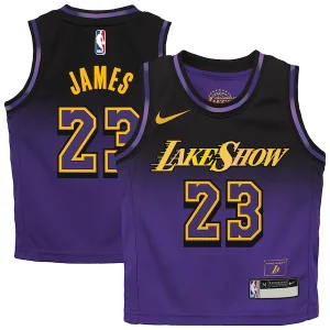 Stupendo LeBron James Los Angeles Lakers Nike Preschool 2024/25 Swingman Player Jersey City Edition Purple per i devoti sostenitori