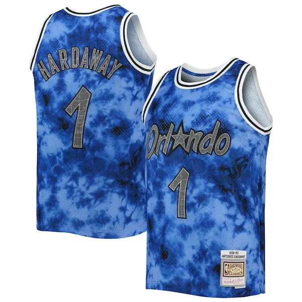 Versatile Penny Hardaway Orlando Magic 1994/95 Galaxy Swingman Jersey Blue per i devoti sostenitori