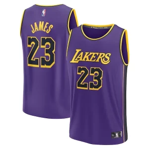 Classico Cool Gorgeous LeBron James Los Angeles Lakers Youth Fast Break Replica Player Jersey Statement Edition Purple per i devoti sostenitori
