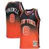 Fantastico Cool Latrell Sprewell New York Knicks 1998/99 Hardwood Classics Fadeaway Swingman Player Jersey Orange/Black per i devoti sostenitori