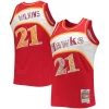 Eccezionale Raffinato Dominique Wilkins Atlanta Hawks 1986/87 Hardwood Classics NBA 75th Anniversary Diamond Swingman Jersey Red per i devoti sostenitori