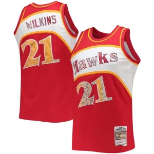 Eccezionale Raffinato Dominique Wilkins Atlanta Hawks 1986/87 Hardwood Classics NBA 75th Anniversary Diamond Swingman Jersey Red per i devoti sostenitori