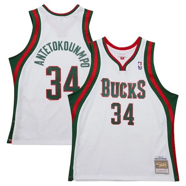 Sofisticato Ottimo Giannis Antetokounmpo Milwaukee Bucks 2013/14 Hardwood Classics Swingman Jersey White per i devoti sostenitori